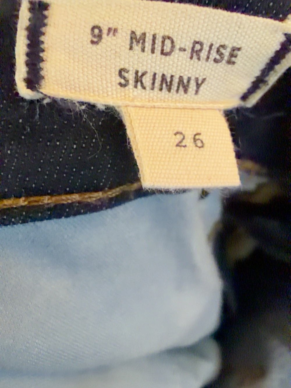 Madewell 9” Mid-Rise Skinny Jeans Size 26 Dark Wash Stretch Denim - Picture 6 of 8